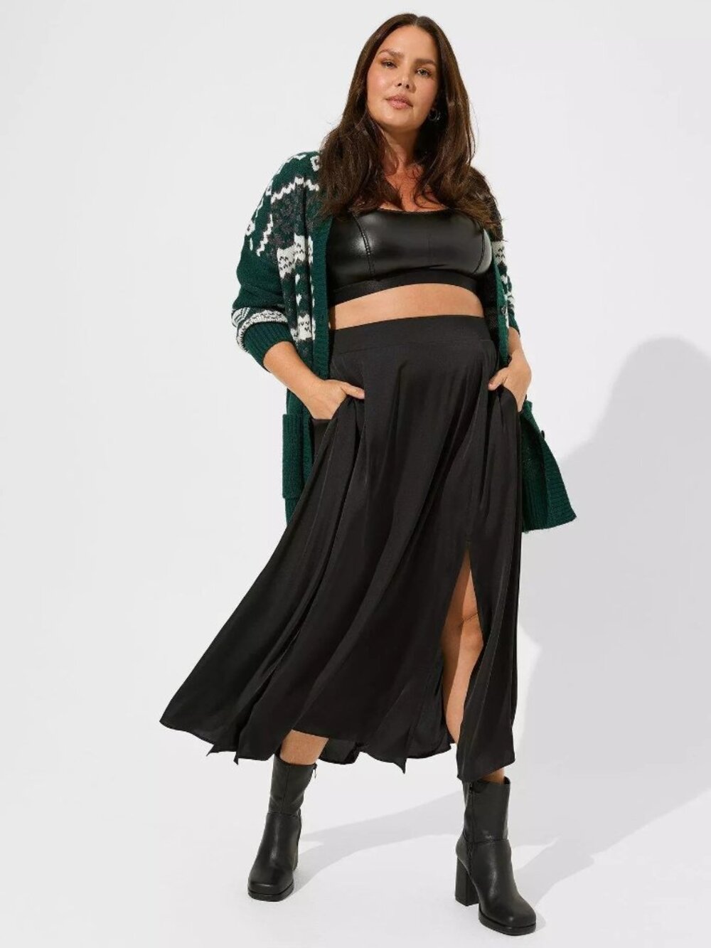 Maxi Flat Charm Double Slit Skirt